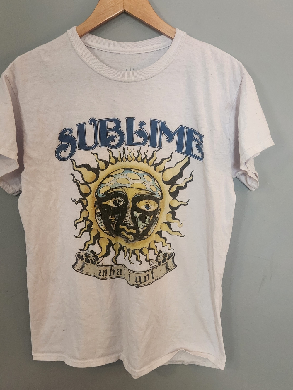 Graphic Tee - White Sunface Band Shirt